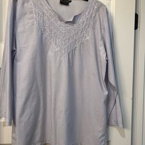 Women's Light blue  Embroidered Top